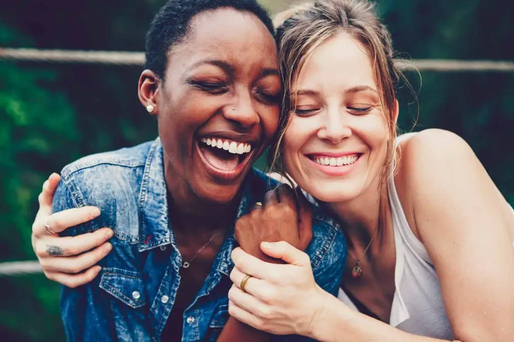 Two Friends Happy After Deep Plane Facelift